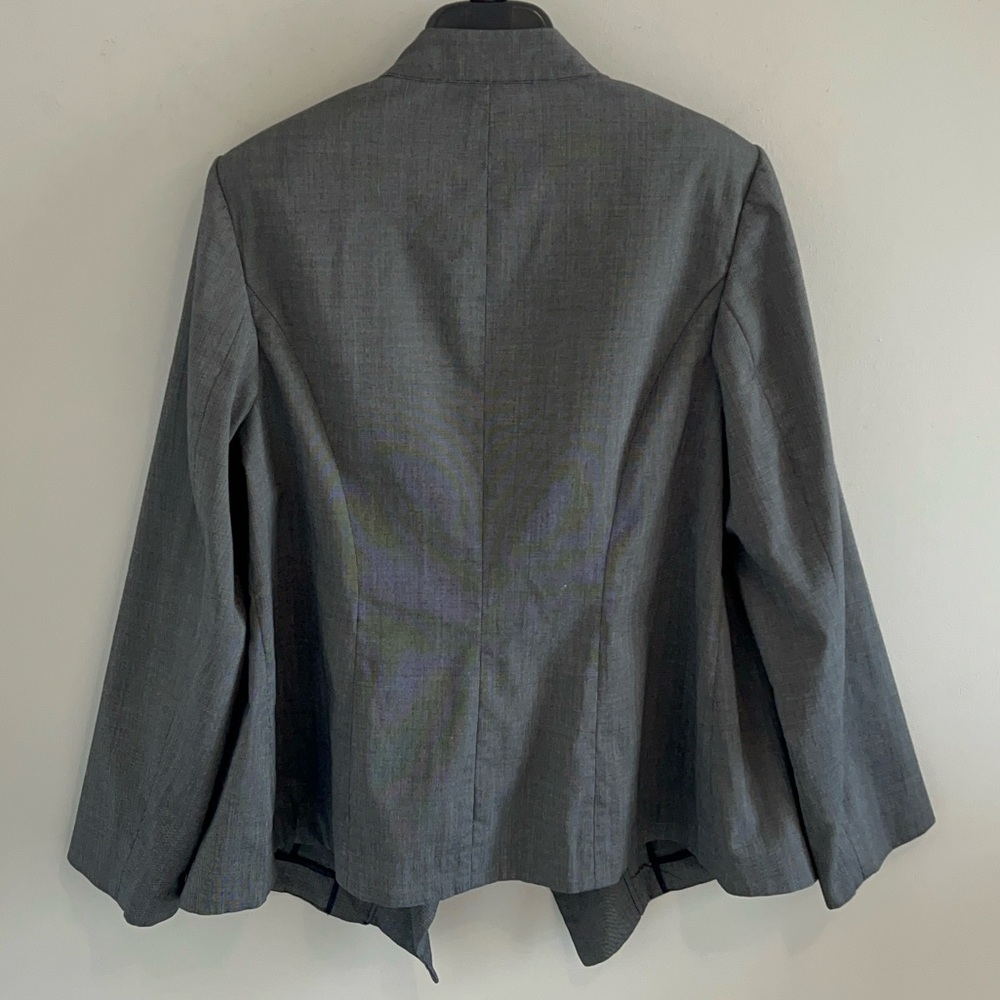 Lane Bryant Gray Ruffle Blazer - Picture 2 of 8